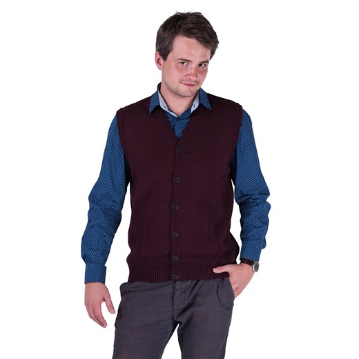 Sweter męski kamizelka Roman (duża) - śliwka - 3XL ze sklepu Swetry Lasota w kategorii Swetry męskie - zdjęcie 76865331
