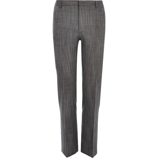 Grey slub slim suit trousers river-island szary slim