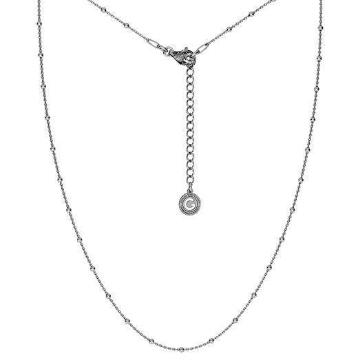 Srebrny delikatny łańcuszek ankier z kulkami, srebro 925 : Długość (cm) - 60 + 5, Kolor pokrycia srebra - Pokrycie Czarnym Rodem