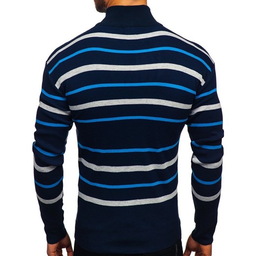 Sweter męski niebieski Denley W05  Denley L  wyprzedaż 