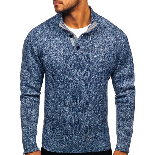 Sweter męski niebieski Denley P088  Denley 2XL  okazyjna cena 