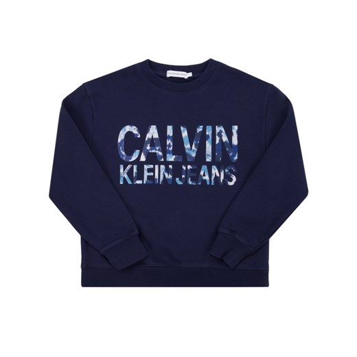 Bluza dziewczęca Calvin Klein w nadruki jeansowa 