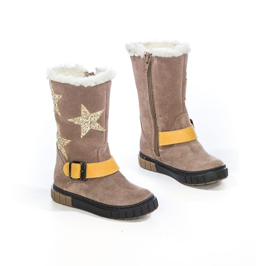 Buty zimowe dziecięce Zapato kozaki brązowe skórzane 