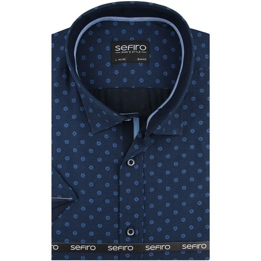 Koszula męska Sefiro w abstrakcyjne wzory młodzieżowa z krótkim rękawem 