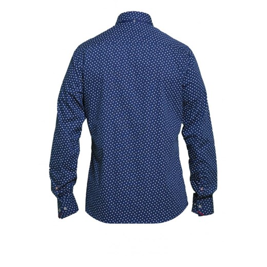 Koszula męska niebieska Duke w abstrakcyjnym wzorze na jesień 