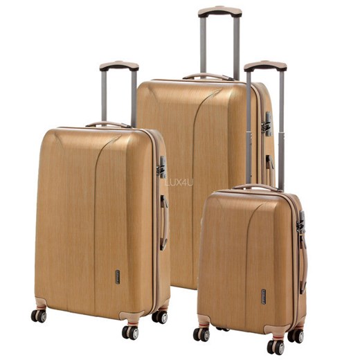 Komplet walizek na 4 kółkach March New Carat - Komplet walizek na 4 kółkach March New Carat lux4u-pl brazowy aluminiowe