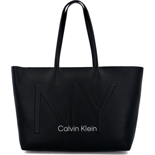 Czarna shopper bag Calvin Klein na ramię 