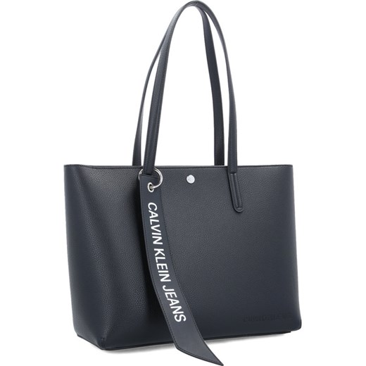 Shopper bag Calvin Klein z breloczkiem duża na ramię elegancka 