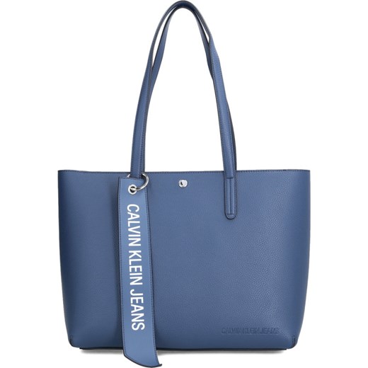 Shopper bag Calvin Klein niebieska na ramię 