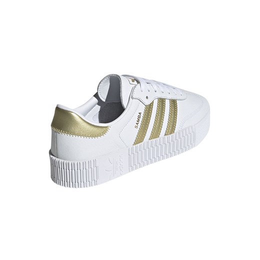 Buty sportowe damskie Adidas białe gładkie płaskie skórzane 