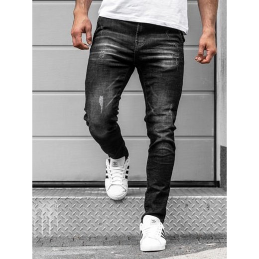 Denley jeansy męskie bez wzorów 