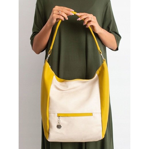Shopper bag żółta ze skóry ekologicznej mieszcząca a7 