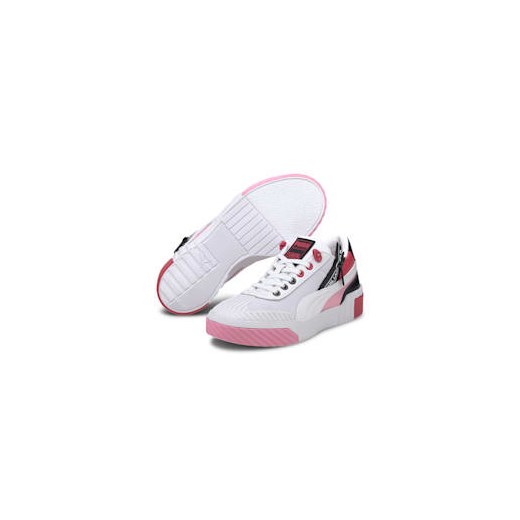 Buty sportowe damskie Puma białe bez wzorów wiązane na wiosnę