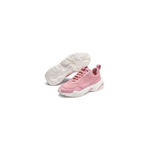 Buty sportowe damskie Puma do biegania w stylu młodzieżowym gładkie różowe wiązane płaskie 