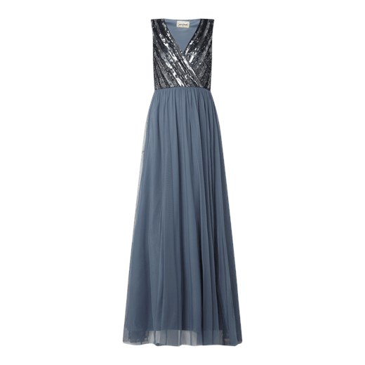 Sukienka wieczorowa z tiulu z aplikacjami z cekinów Lace & Beads  XS Peek&Cloppenburg 