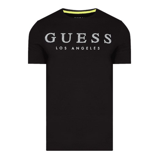 T-shirt z o kroju slim fit z gumowym nadrukiem z logo Guess  L Peek&Cloppenburg 