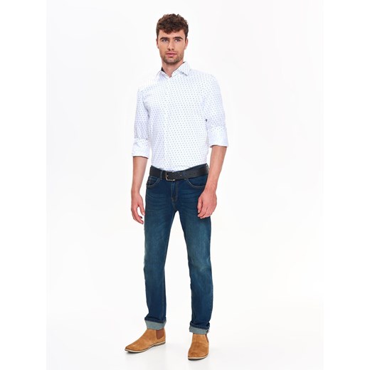 Koszula męska z nadrukiem o kroju slim Top Secret  38/39 promocyjna cena  