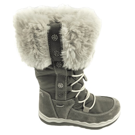 Buty zimowe dziecięce Primigi brązowe śniegowce sznurowane gore-tex 