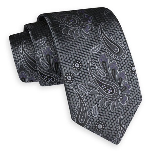 Krawat szary Angelo Di Monti w abstrakcyjnym wzorze 