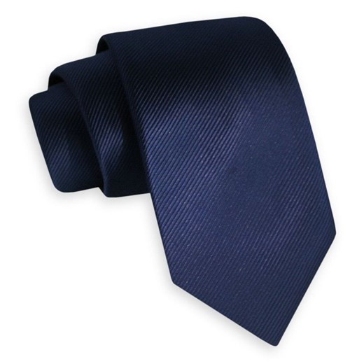 Ciemny Granatowy Elegancki Szeroki Krawat Angelo di Monti- 7 cm, Męski, Klasyczny, w Tłoczony Prążek KRADM1665 ze sklepu JegoSzafa.pl w kategorii Krawaty - zdjęcie 77173852