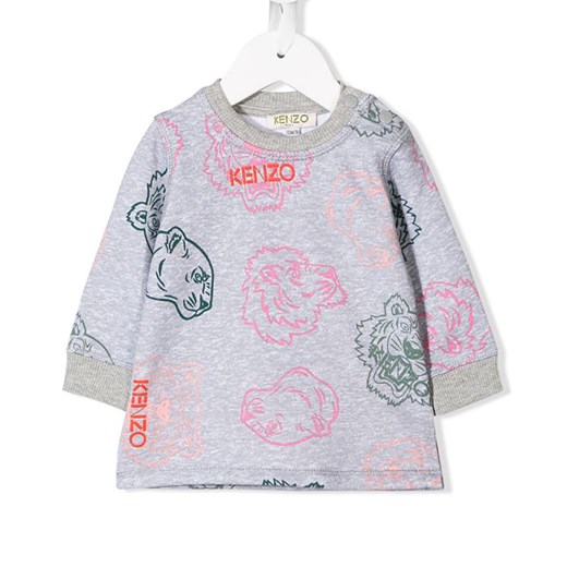 Szara bluza z kolorowym nadrukiem 0-2 lata Kenzo Kids 2 LATA Moliera2.com
