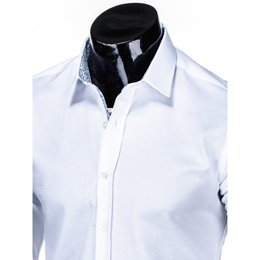 Koszula męska elegancka z długim rękawem 537K - biała Edoti.com  M 