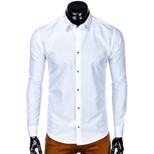 Koszula męska elegancka z długim rękawem 539K - biała Edoti.com  XXL 