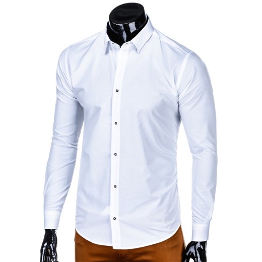 Koszula męska elegancka z długim rękawem 539K - biała Edoti.com  S 
