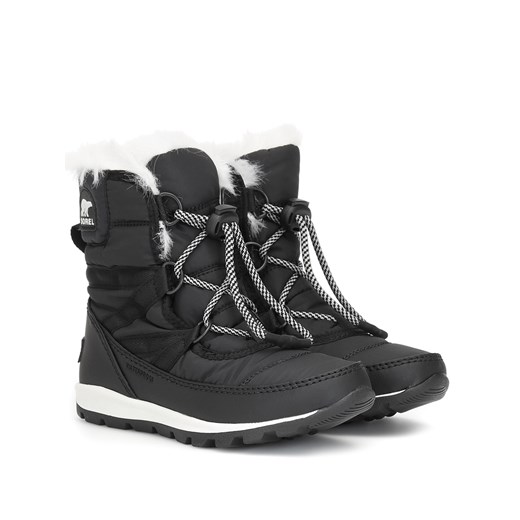Buty zimowe dziecięce czarne Sorel sznurowane na zimę śniegowce 