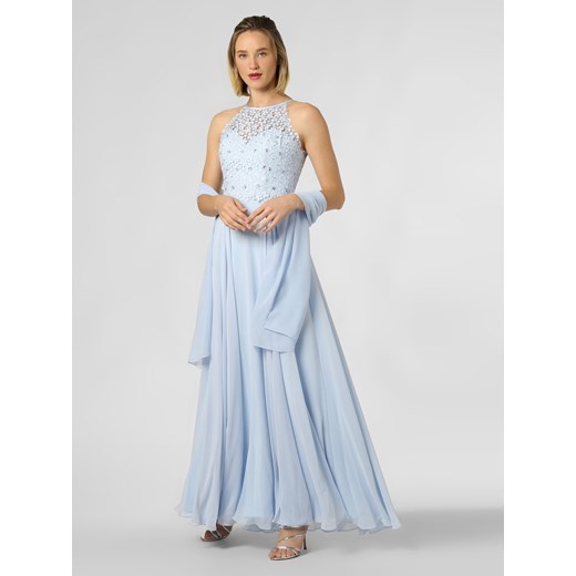 Luxuar Fashion - Damska sukienka wieczorowa z etolą, niebieski Luxuar Fashion  36 vangraaf