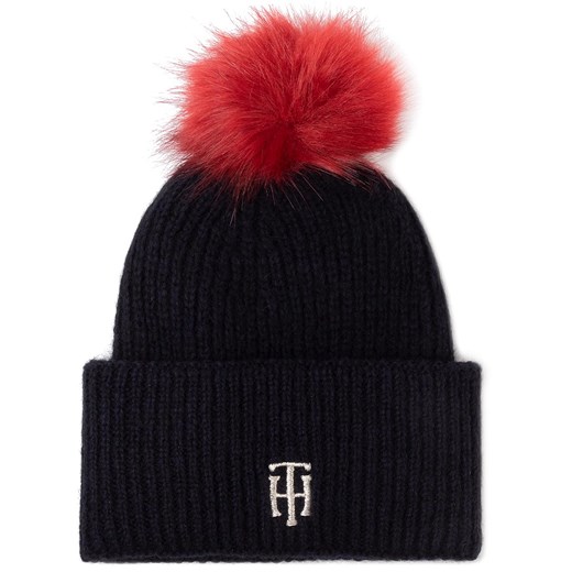 Czarna czapka zimowa damska Tommy Hilfiger w miejskim stylu 