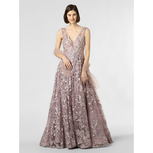 Sukienka różowa Luxuar Fashion na bal na ramiączkach 