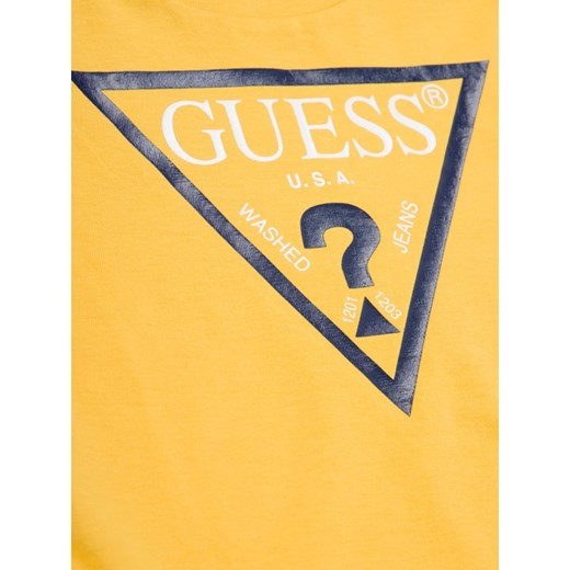 T-shirt chłopięce Guess żółty z krótkim rękawem 