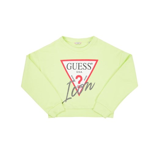 Bluza dziewczęca Guess zielona w nadruki 