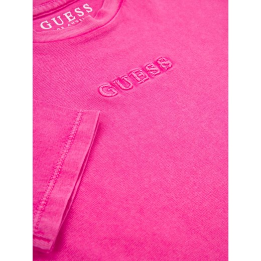 Bluzka dziewczęca Guess różowa z krótkimi rękawami 