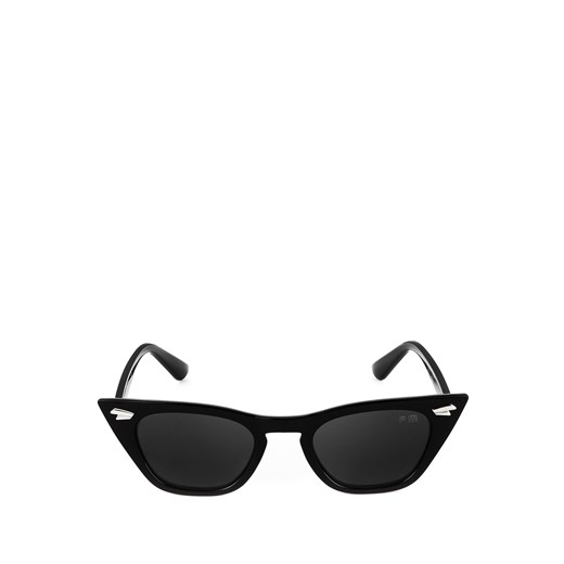 Okulary przeciwsłoneczne typu cat eye ze srebrną aplikacją IVREA