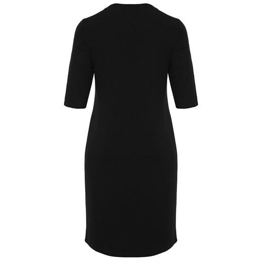 Czarna sukienka z cętkowymi lampasami   52 Modne Duże Rozmiary