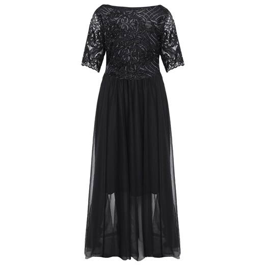 Elegancka czarna suknia z tiulem   60 Modne Duże Rozmiary