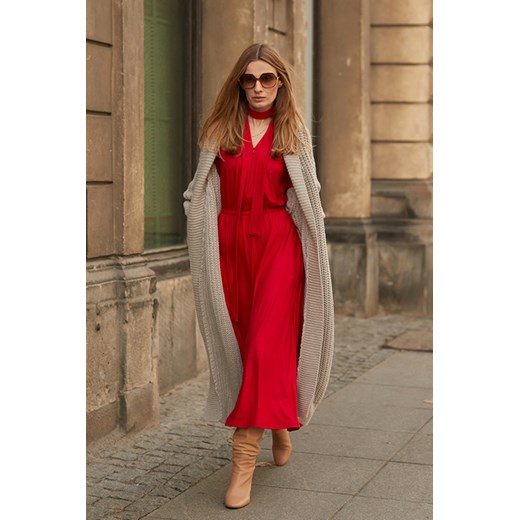 sukienka LIBERTY DRESS czerwona - uszyta w Rykach  Risk Made In Warsaw L 