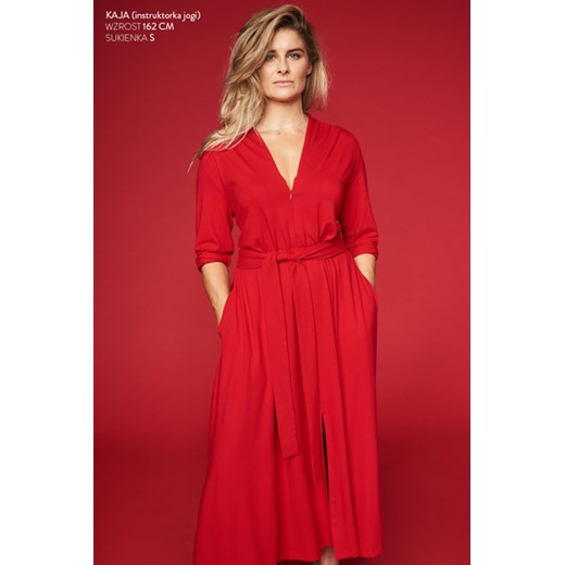 sukienka LIBERTY DRESS czerwona - uszyta w Rykach Risk Made In Warsaw  S 