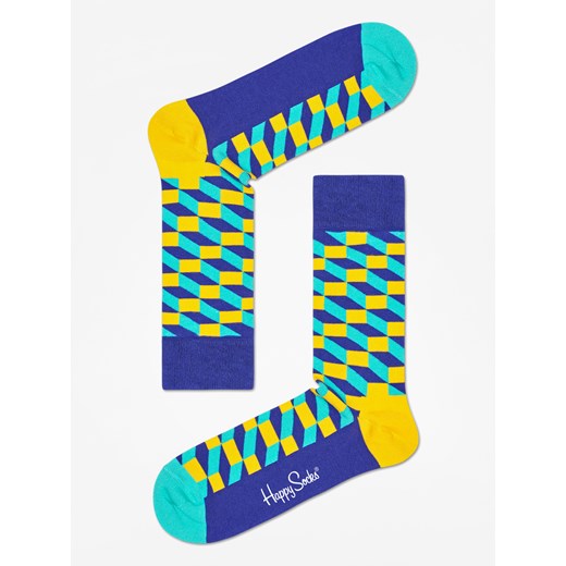 Skarpetki Happy Socks Filed Optic (navy/royal/yellow)