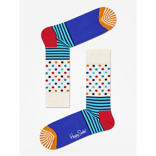 Skarpetki Happy Socks Stripe And Dots (off white/blue/multi)