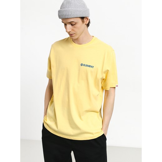 T-shirt męski żółty Element z krótkimi rękawami 