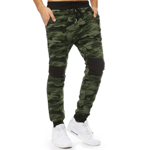 Spodnie męskie dresowe moro jasnozielone (ux2162)  Dstreet XL okazyjna cena  