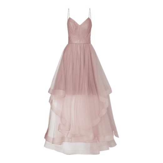 Różowa sukienka Laona bez rękawów rozkloszowana elegancka maxi 