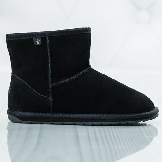 Buty zimowe dziecięce czarne bez zapięcia bez wzorów 