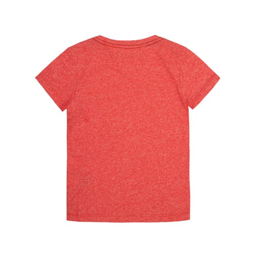 T-shirt chłopięce czerwony Tommy Hilfiger z krótkimi rękawami 