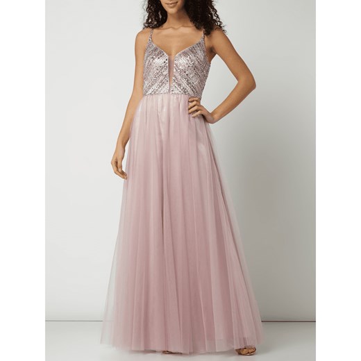 Sukienka Luxuar elegancka rozkloszowana na ramiączkach na bal 