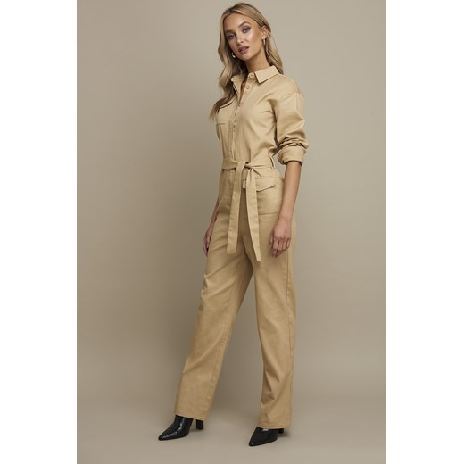 Linn Ahlborg x NA-KD Front Pocket Jumpsuit - Beige NA-KD 32