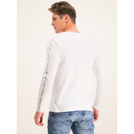 T-shirt męski biały Calvin Klein z długimi rękawami 